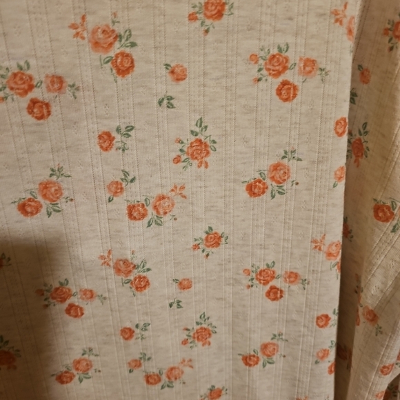 NWT Tranquil & True Women's Size 1X Rose Print Henley Comfy Shirt Loungewear - Picture 7 of 9